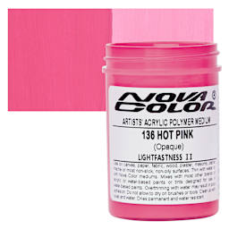 Nova Color Artists’ Acrylic Polymer Paint - Hot Pink, 118 ml Jar and swatch
