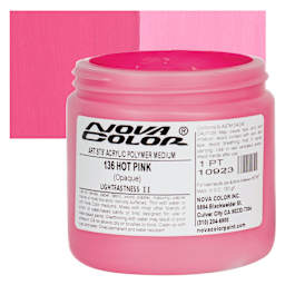 Nova Color Artists’ Acrylic Polymer Paint - Hot Pink, 473 ml Jar and swatch