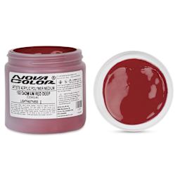 Nova Color Artists’ Acrylic Polymer Paint - Cadmium Red Deep, 473 ml Jar