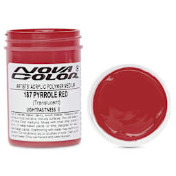 Nova Color Artists’ Acrylic Polymer Paint -  Pyrrole Red, 118 ml Jar