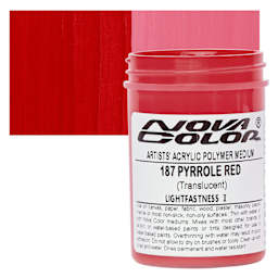 Nova Color Artists’ Acrylic Polymer Paint -  Pyrrole Red, 118 ml Jar and swatch