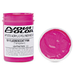 Nova Color Artists’ Acrylic Polymer Paint - Fluorescent Pink, 118 ml Jar