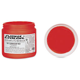 Nova Color Artists’ Acrylic Polymer Paint - Fluorescent Red, 473 ml Jar