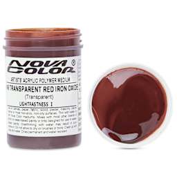 Nova Color Artists’ Acrylic Polymer Paint - Transparent Red Iron Oxide, 118 ml Jar