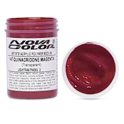 Nova Color Artists’ Acrylic Polymer Paint - Quinacridone Magenta, 118 ml Jar