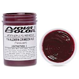 Nova Color Artists’ Acrylic Polymer Paint - Alizarin Crimson Hue, 4 oz Jar