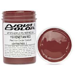 Nova Color Artists’ Acrylic Polymer Paint - Venetian Iron Oxide Red, 118 ml Jar