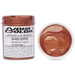 Nova Color Artists’ Acrylic Polymer Paint - Red Copper Pearl, 118 ml Jar