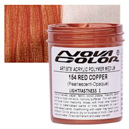 Nova Color Artists’ Acrylic Polymer Paint - Red Copper Pearl, 118 ml Jar and swatch