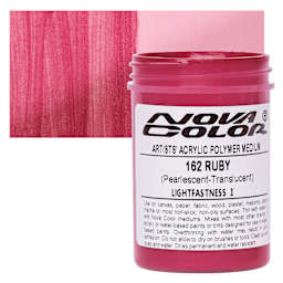 Nova Color Artists’ Acrylic Polymer Paint - Ruby Pearl, 118 ml Jar and swatch