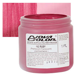 Nova Color Artists’ Acrylic Polymer Paint - Ruby Pearl, 473 ml Jar and swatch