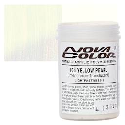 Nova Color Artists’ Acrylic Polymer Paint - Yellow Pearl, 118 ml Jar and swatch