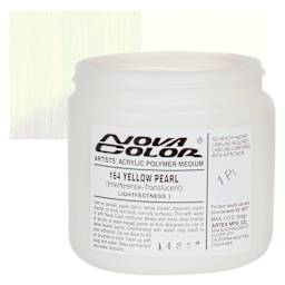 Nova Color Artists’ Acrylic Polymer Paint - Yellow Pearl, 473 ml Jar and swatch