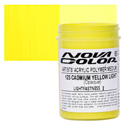 Nova Color Artists’ Acrylic Polymer Paint - Cadmium Yellow Light, 118 ml Jar  and swatch