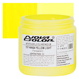 Nova Color Artists’ Acrylic Polymer Paint - Hansa Yellow Light, 473 ml Jar