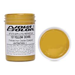 Nova Color Artists’ Acrylic Polymer Paint - Yellow Ochre Iron Oxide, 118 ml Jar