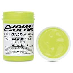 Nova Color Artists’ Acrylic Polymer Paint - Fluorescent Yellow, 118 ml Jar
