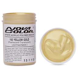 Nova Color Artists’ Acrylic Polymer Paint - Yellow Gold Pearl, 118 ml Jar