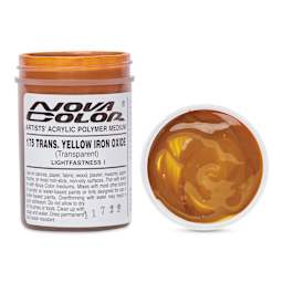 Nova Color Artists’ Acrylic Polymer Paint - Transparent Yellow Iron Oxide, 118 ml Jar