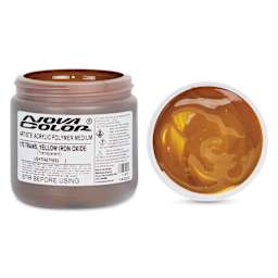 Nova Color Artists’ Acrylic Polymer Paint - Transparent Yellow Iron Oxide, 473 ml Jar