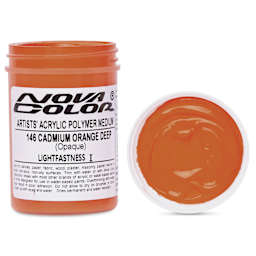 Nova Color Artists’ Acrylic Polymer Paint - Cadmium Orange Deep, 118 ml Jar