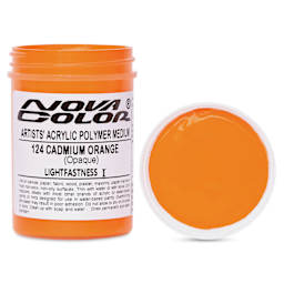 Nova Color Artists’ Acrylic Polymer Paint - Cadmium Orange, 118 ml Jar