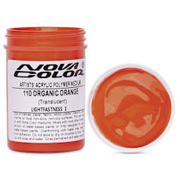 Nova Color Artists’ Acrylic Polymer Paint - Organic Pyrrole Orange, 118 ml Jar