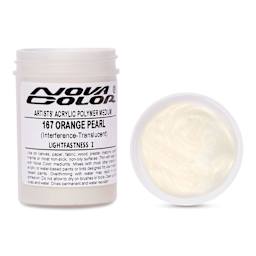 Nova Color Artists’ Acrylic Polymer Paint - Orange Pearl, 118 ml Jar