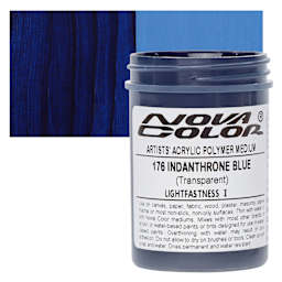 Nova Color Artists’ Acrylic Polymer Paint - Indanthrone Blue, 118 ml Jar and swatch