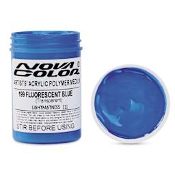 Nova Color Artists’ Acrylic Polymer Paint - Fluorescent Blue, 118 ml Jar