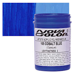 Nova Color Artists’ Acrylic Polymer Paint - Cobalt Blue, 118 ml Jar and swatch