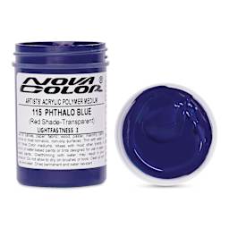 Nova Color Artists’ Acrylic Polymer Paint - Phthalo Blue Red Shade, 118 ml Jar
