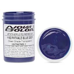 Nova Color Artists’ Acrylic Polymer Paint - Phthalo Blue Deep Green Shade, 118 ml Jar