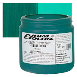 Nova Color Artists’ Acrylic Polymer Paint - Blue Green, 473 ml Jar and swatch