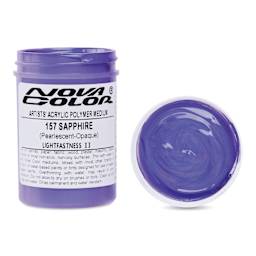 Nova Color Artists’ Acrylic Polymer Paint - Sapphire Pearl, 118 ml Jar