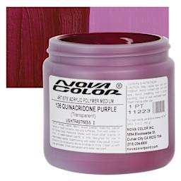 Nova Color Artists’ Acrylic Polymer Paint - Quinacridone Purple, 473 ml Jar and swatch