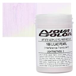 Nova Color Artists’ Acrylic Polymer Paint - Lilac Pearl, 118 ml Jar and swatch