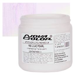 Nova Color Artists’ Acrylic Polymer Paint - Lilac Pearl, 473 ml Jar and swatch
