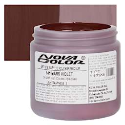 Nova Color Artists’ Acrylic Polymer Paint - Mars Iron Oxide Violet, 473 ml Jar and swatch