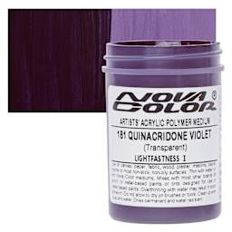 Nova Color Artists’ Acrylic Polymer Paint - Quinacridone Violet, 118 ml Jar and swatch