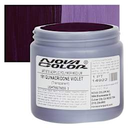 Nova Color Artists’ Acrylic Polymer Paint - Quinacridone Violet, 473 ml Jar and swatch