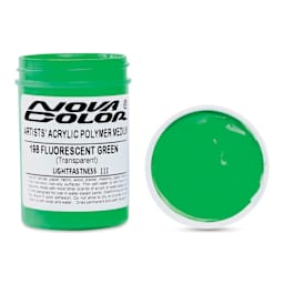 Nova Color Artists’ Acrylic Polymer Paint - Fluorescent Green, 118 ml Jar