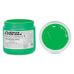 Nova Color Artists’ Acrylic Polymer Paint - Fluorescent Green, 473 ml Jar