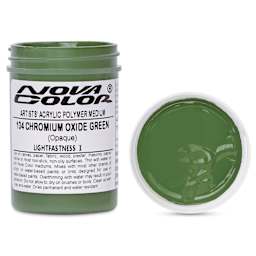Nova Color Artists’ Acrylic Polymer Paint - Chromium Oxide Green, 118 ml Jar