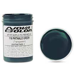 Nova Color Artists’ Acrylic Polymer Paint - Phthalo Green, 118 ml Jar