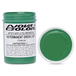 Nova Color Artists’ Acrylic Polymer Paint - Permanent Green Light, 118 ml Jar