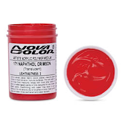 Nova Color Artists’ Acrylic Polymer Paint - Naphthol Crimson, 118 ml Jar