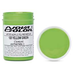 Nova Color Artists’ Acrylic Polymer Paint - Yellow Green, 118 ml Jar
