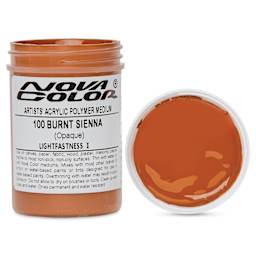 Nova Color Artists’ Acrylic Polymer Paint - Burnt Sienna, 118 ml Jar