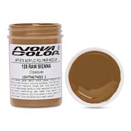 Nova Color Artists’ Acrylic Polymer Paint - Raw Sienna, 118 ml Jar